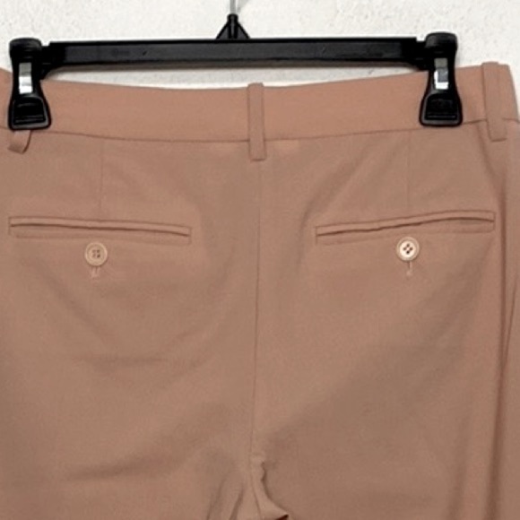 Theory Blush Pink Wool Mid Rise Flat Front Straight Leg Trouser Pants Size 4 - Picture 6 of 8